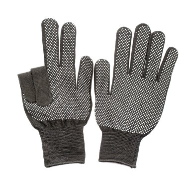 izole beyaz zemin üzerine siyah iş eldiveni.