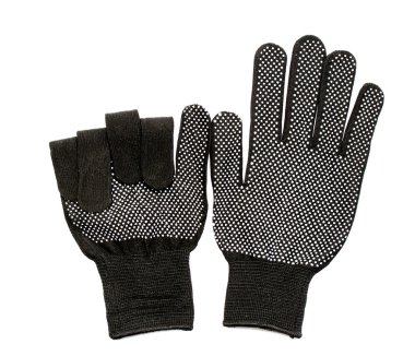 izole beyaz zemin üzerine siyah iş eldiveni.