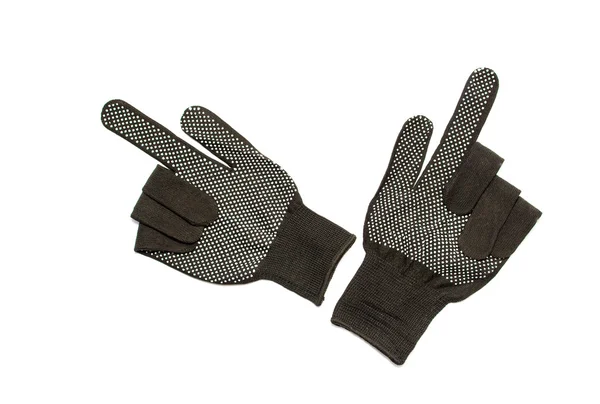Siyah iş eldivenleri — Stok fotoğraf