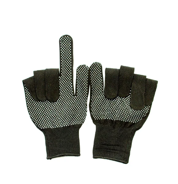 Черные рабочие перчатки — стоковое фото