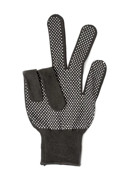 Zwart werk handschoen geïsoleerd op witte achtergrond. — Stockfoto