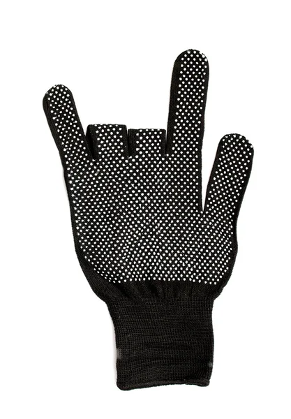 Černá pracovní rukavice — Stock fotografie