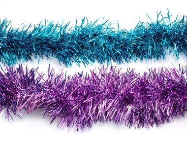 Noel mavi ve mor tinsel flamalar