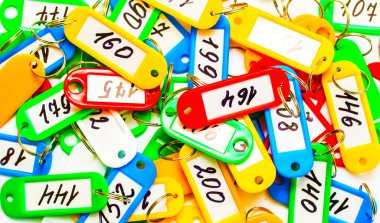 Some color keychains and digits clipart