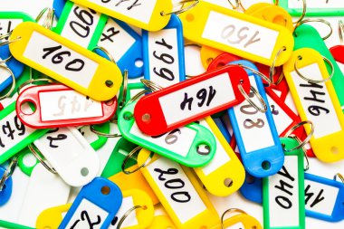 Some color keychains and digits clipart
