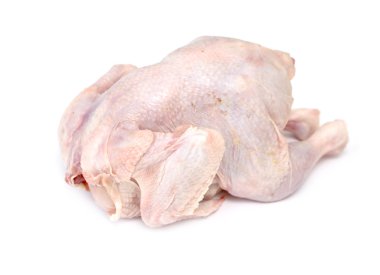 beyaz zemin üzerinde kuş tavuk eti