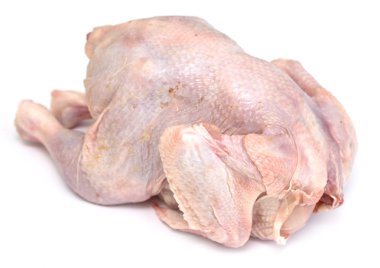 beyaz zemin üzerinde kuş tavuk eti