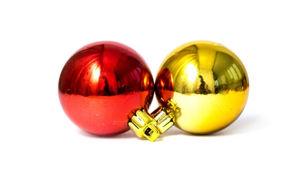 Bolas de Natal vermelhas e douradas — Fotografia de Stock