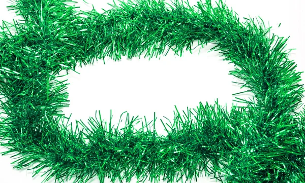 Natale stelle filanti tinsel verde — Foto Stock
