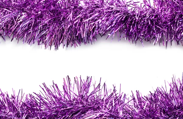 Natale stelle filanti tinsel viola — Foto Stock