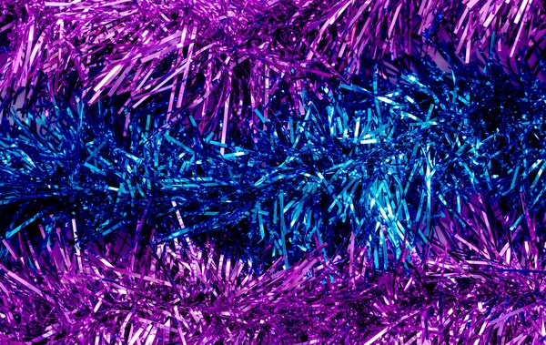 蓝色和紫色的金属箔飘带 — 图库照片
