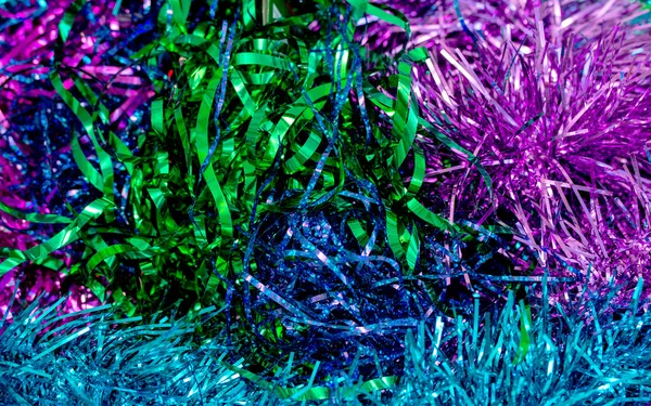 Christmas colored tinsel — Stock Photo, Image