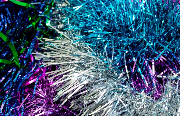 Christmas colored tinsel — Stock Photo, Image