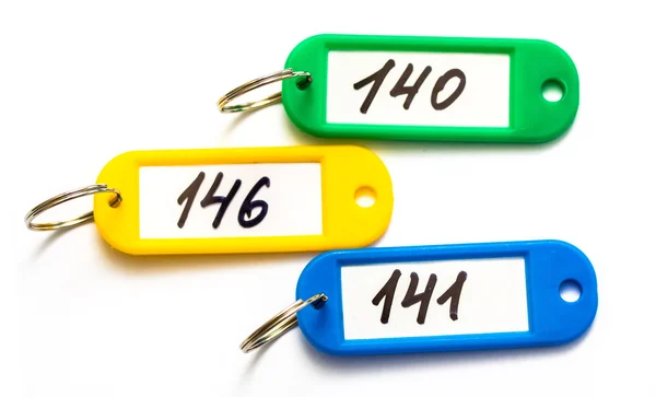 Porte-clés couleur avec chiffres — Photo
