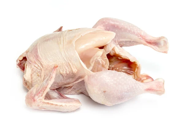 Carne de frango de pássaro em um fundo branco — Fotografia de Stock