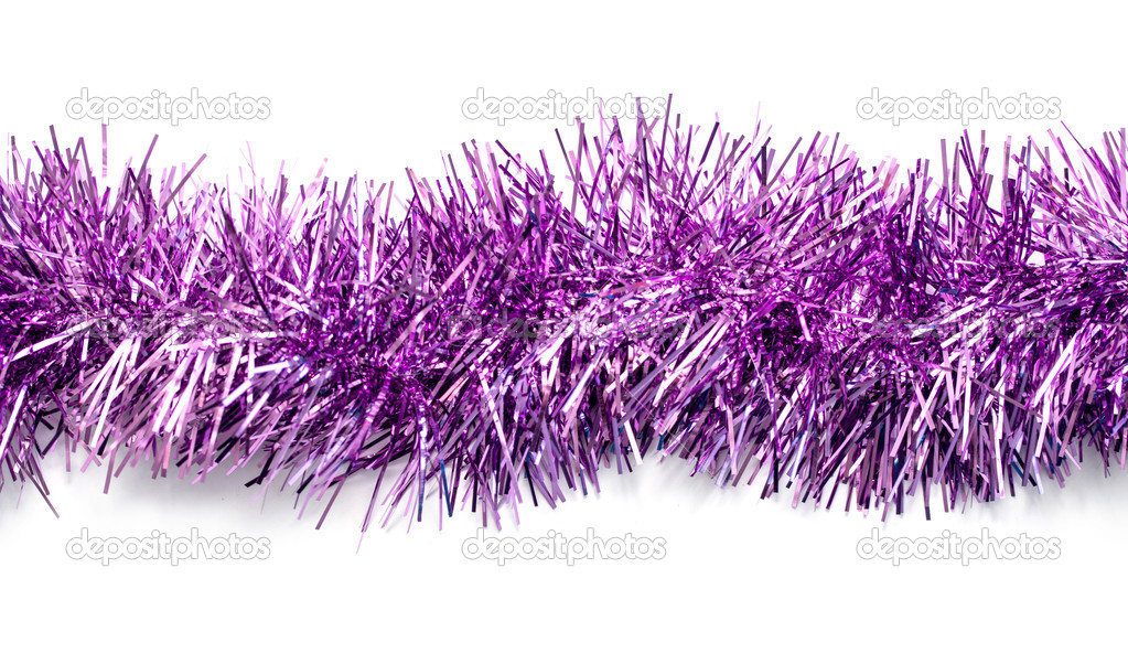 Christmas purple tinsel streamer — Stock Photo © kzwwsko 37595913