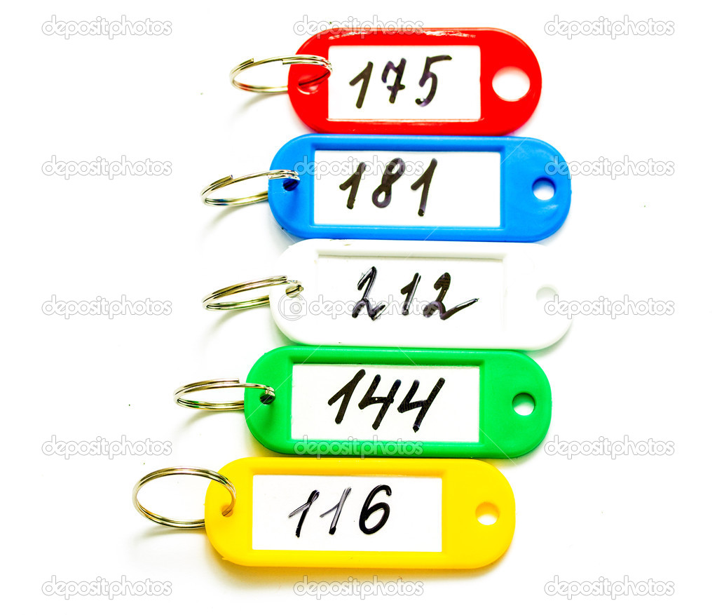 Some color keychains and digits