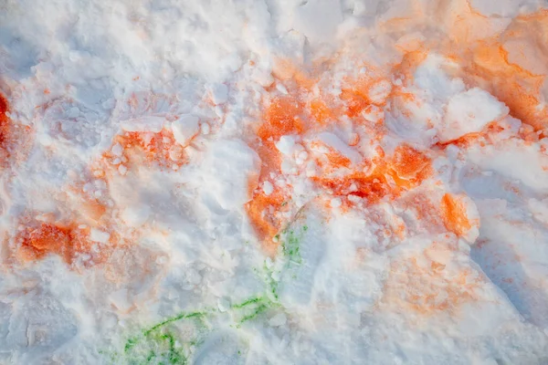 雪上的血 雪上的红色油漆 — 图库照片