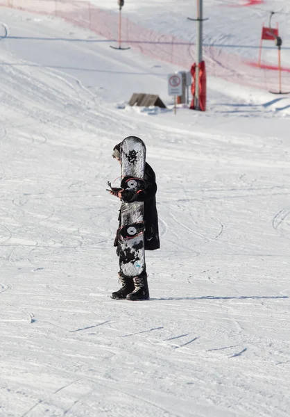 Sochi Russia Gennaio 2022 Snowboarder Giornata Sole Invernale Ricreazione Invernale — Foto Stock