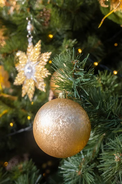 Kerstboom Decoraties Feestelijke Stemming Nieuwjaar — Stockfoto