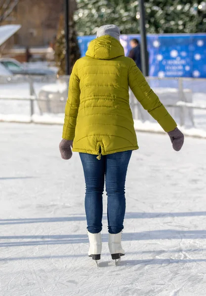 Moskva Rusko Ledna 2022 Bruslení Ledě Během Vánočních Prázdnin — Stock fotografie