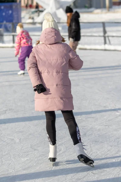 Moskau Russland Januar 2022 Eislaufen Der Weihnachtspause — Stockfoto