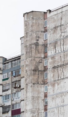 Lipetsk, Rusya - 18 Şubat 2022: Çok katlı binalar, kış şehirleri.