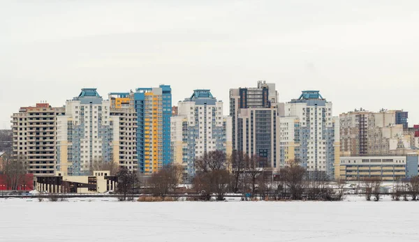 Lipetsk Rússia Fevereiro 2022 Edifícios Vários Andares Paisagem Urbana Inverno — Fotografia de Stock