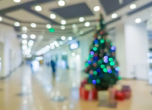 Unscharf Verschwommenes Bokeh Weihnachtsbaum Supermarkt — Stockfoto