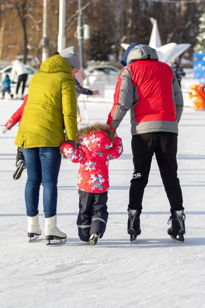 Moskau Russland Januar 2022 Eislaufen Der Weihnachtspause — Stockfoto