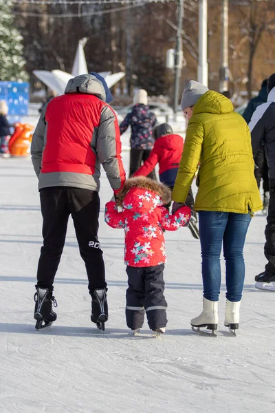 Moskau Russland Januar 2022 Eislaufen Der Weihnachtspause — Stockfoto