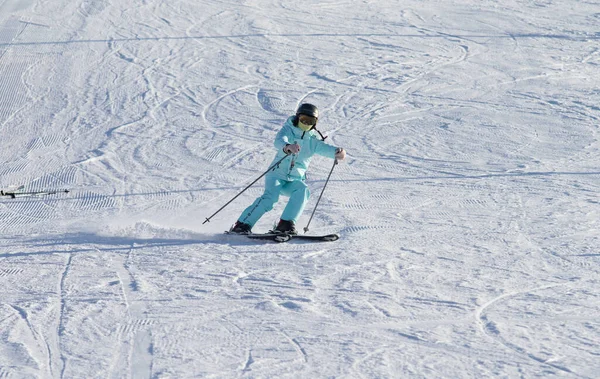 Sochi Russia Gennaio 2022 Sci Alpino Inverno Giornata Sole Ricreazione — Foto Stock