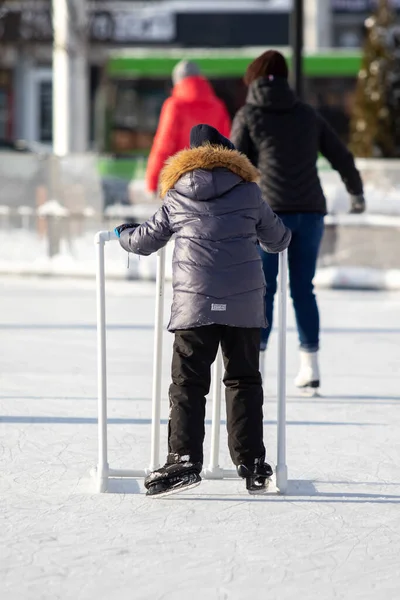 Moskva Ryssland Januari 2022 Skridskoåkning Jullovet — Stockfoto