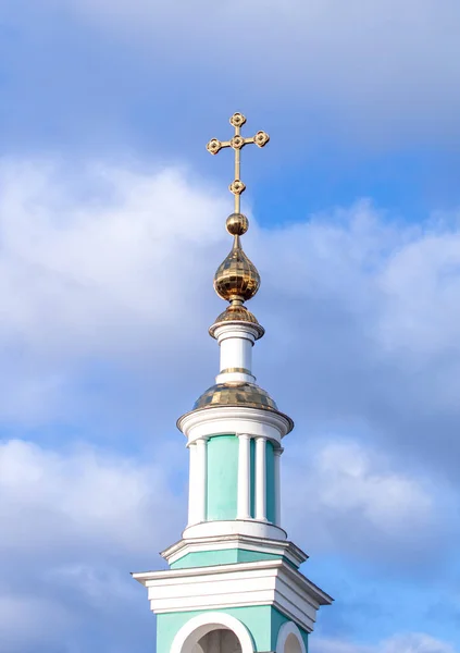 Golden Domes Orthodox Church Sky — Stock Photo, Image