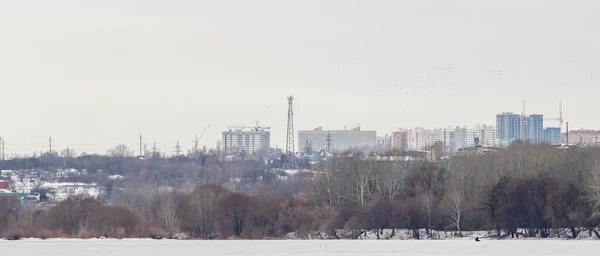 Lipetsk Rusya Şubat 2022 Çok Katlı Binalar Kış Şehirleri — Stok fotoğraf