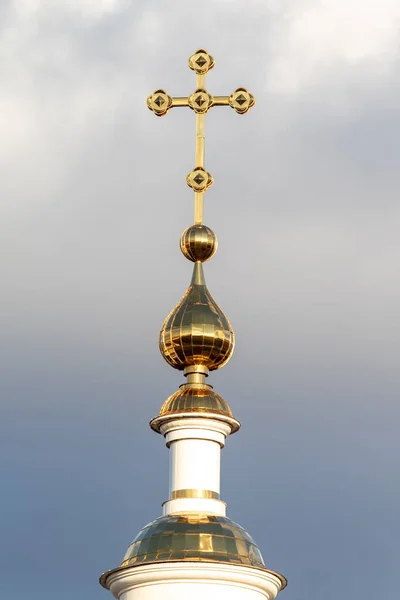 Golden Domes Orthodox Church Sky — Stock Photo, Image