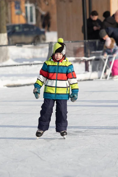 Moskau Russland Januar 2022 Eislaufen Der Weihnachtspause — Stockfoto