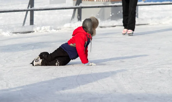 Moskva Ryssland Januari 2022 Skridskoåkning Jullovet — Stockfoto