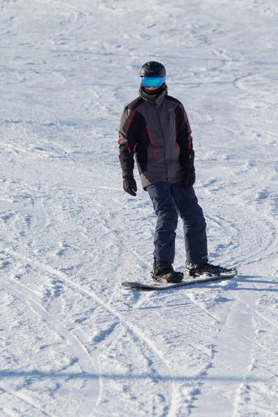 Soči Rusko Ledna 2022 Snowboardisté Zimní Slunečný Den Aktivní Zimní — Stock fotografie
