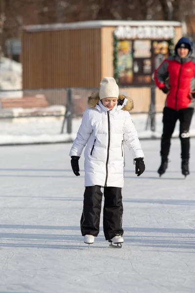 Moskau Russland Januar 2022 Eislaufen Der Weihnachtspause — Stockfoto