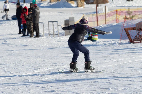 Sochi Russia January 2022 Snowboarders Winter Sunny Day Active Winter — Stock Photo, Image