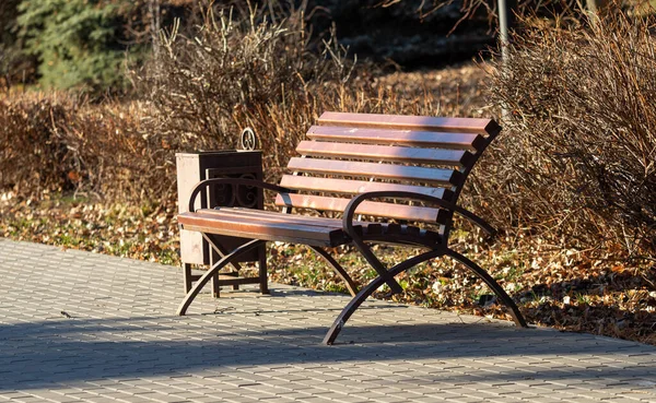 Wooden Benches Natural Park — Stock Photo, Image