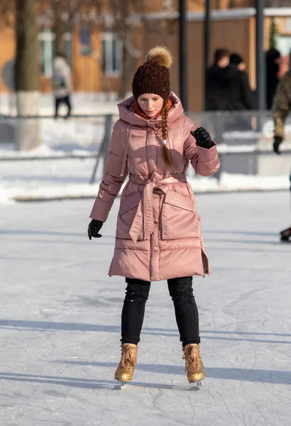 Moskau Russland Januar 2022 Eislaufen Der Weihnachtspause — Stockfoto