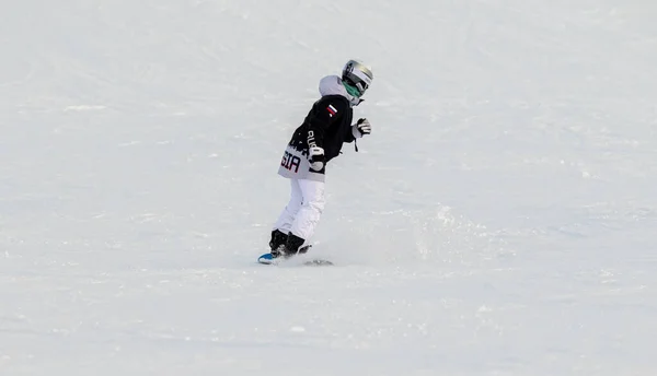 Sochi Rusia Januari 2022 Ski Alpen Pada Musim Dingin Aktif — Stok Foto