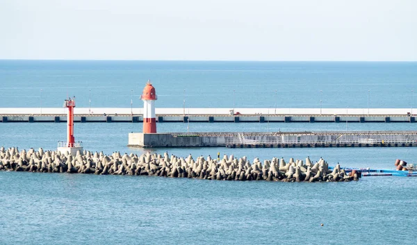 Leuchtturm Meer Ruhiges Sonniges Wetter — Stockfoto