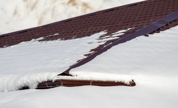 Плиточные Крыши Снегу Зима — стоковое фото