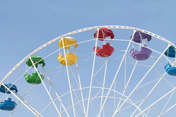 Carousel Ferris Wheel Sky Winter — Stock Photo, Image