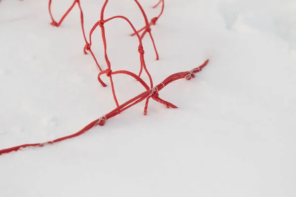 Rede Vermelha Pista Esqui — Fotografia de Stock