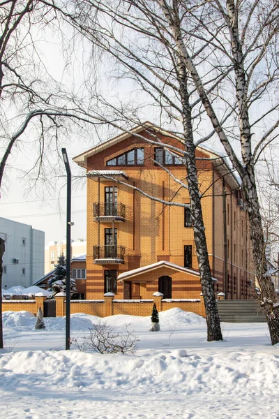 Lipetsk Rusya Şubat 2022 Çok Katlı Binalar Kış Şehirleri — Stok fotoğraf