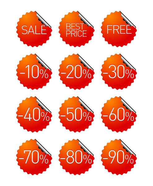 Set of sale stickers